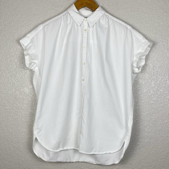 Madewell‎ Central Shirt Womens Size XXS White Cotton Poplin Button Up Minimalist - Picture 1 of 5